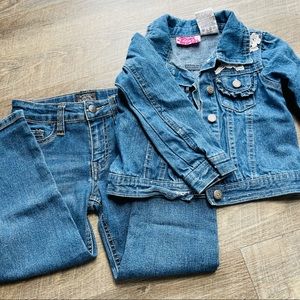 One Lace Jean Jacket& 2 Jeans( Gap). 3T
